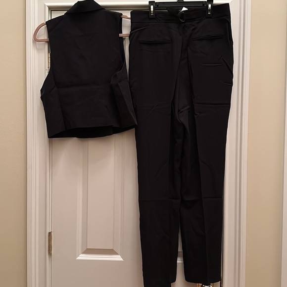 Free People Gabbie Vest Suit Spring Tux Black Set Sz6 NWOT - Picture 10 of 10